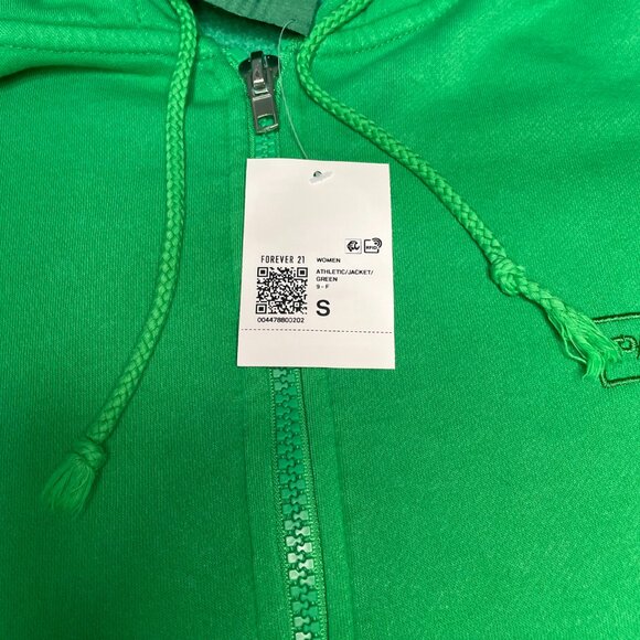 Forever 21 Green Unisex Zip Up Hoodie – Full Zip Sweatshirt – Size S – Fits Men - Picture 6 of 10